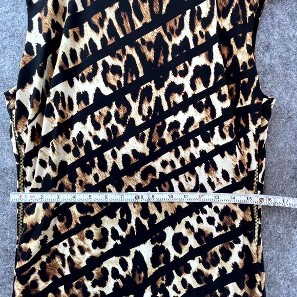 Cache Dress Large Leopard Print Stretch Side Zip Maximalist Luxe Mobwife 90s Y2K - Picture 5 of 7